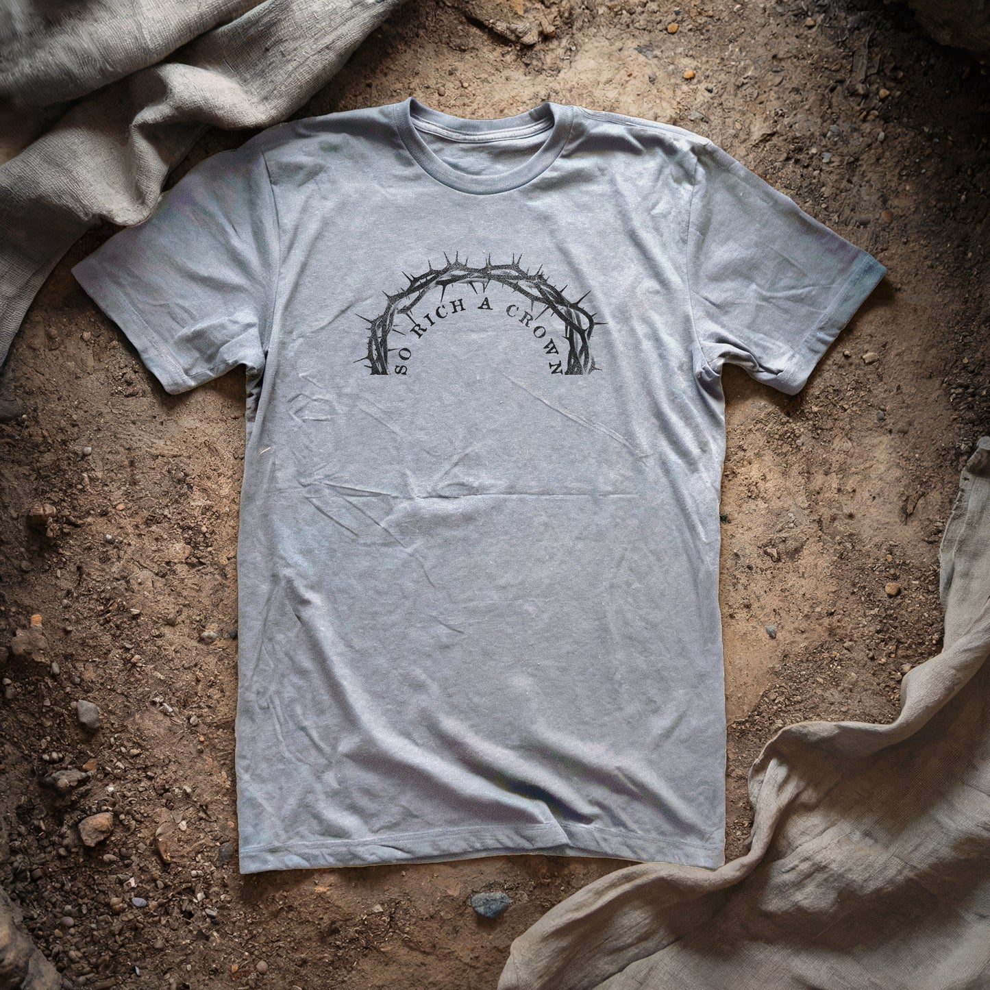 'So Rich A Crown' When I Survey the Wonderous Cross Easter Inspirational Graphic Tee - Unisex Softstyle T-Shirt -